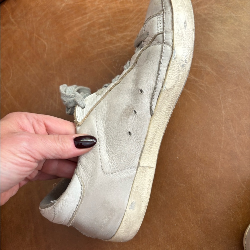 Golden Goose Superstar GGDB low top distressed sneakers with purple stars - Picture 7 of 15